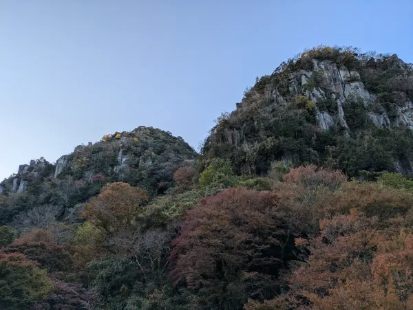 霧のかかった山々の風景